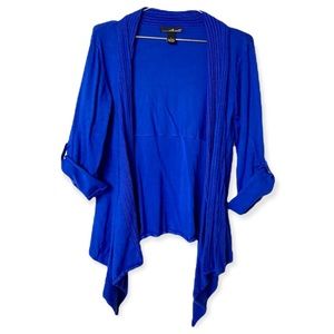 Willi Smith Cobalt Blue Open Front Sweater